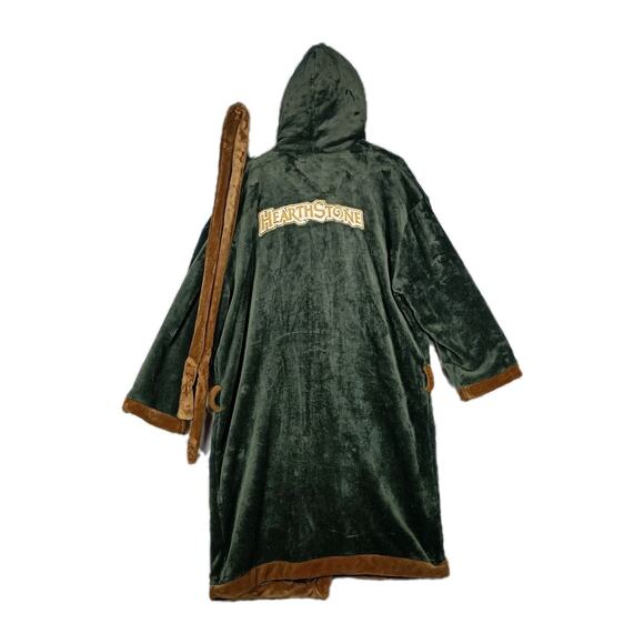 Blizzard Entertainment Hearthstone Robe One Size Green Hooded Plush Belted - Picture 1 of 8